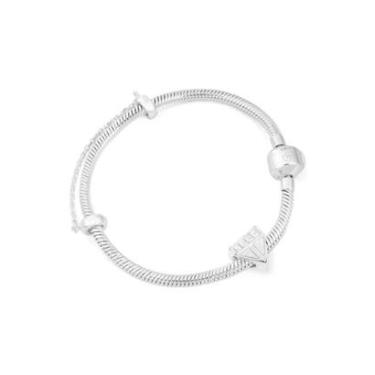 Imagem de Berloque São Paulo Escudo em Prata 925 + Pulseira 20 cm-Unissex