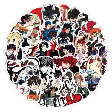 Imagem de 50 peças adesivos de jogo Persona para garrafa de água infantil, adesivos de vinil à prova d'água de desenho fofo para meninas adolescentes e adultos, laptop, skate, bicicleta, guitarra, laggage