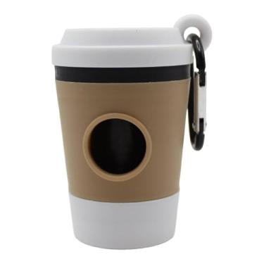Imagem de Generic Recipiente portátil para sacos de fezes de cachorro com mosquetão, acessório para donos de animais de estimação, leve, elegante e multiuso, 8×5cm, Tampa Branca
