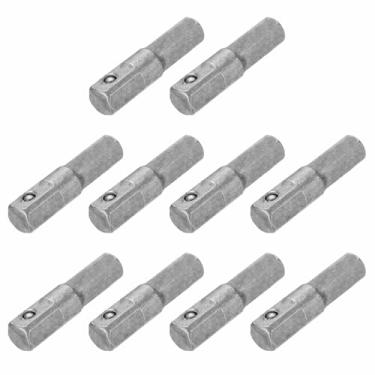Imagem de HARFINGTON Adaptador de soquete de impacto, 10 peças, chave quadrada de 1/10.2 cm, haste sextavada de 3 cm, broca de extensão de 3 cm para conjuntos de soquetes de broca de porca de eixo