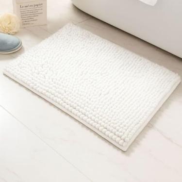 Imagem de Kit Tapete Banheiro 40x60 Antiderrapante Bolinha Microfibra Macarrão Luxo(1,Branco)