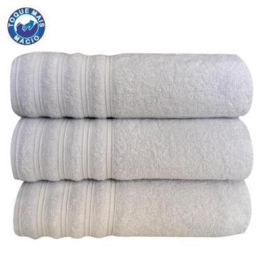 Imagem de Kit 3 Toalhas Gigante Twist Algodão Fio Penteado Macia - Margex, Branc