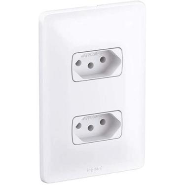 Imagem de Conjunto Tomada Dupla 10A 2p+T 4x2 Branca 680111 Pial Zeffia - Pial Le