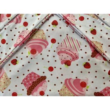 Imagem de Jogo de Lençol Solteiro 3 Peças Cupcake Roupa de Cama 100% Algodão Toq