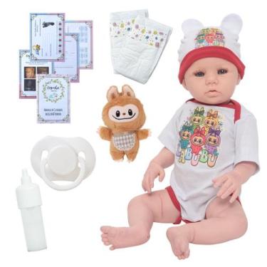 Imagem de Boneca Reborn De Silicone Abigail Pode Banho Com Kit Itens - Cegonha R
