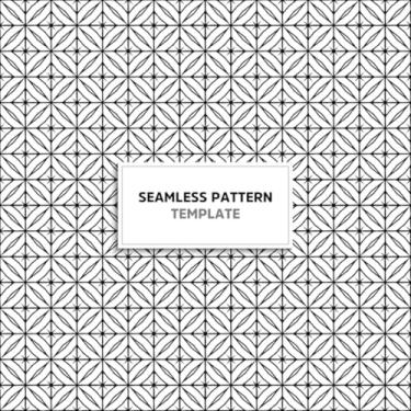 Imagem de Quadro Decorativo Vintage Estampa Seamless Pattern Elementos Decorativos Arte para Parede 50x50cm