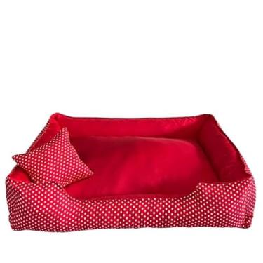 Imagem de Caminha Pet Caminha Para Cachorro Ou Gato Travesseiro(Vermelho Bolinha,G - 60X50X17)