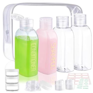 Imagem de Cosywell Garrafas de viagem para artigos de higiene pessoal, 4 peças, 100 ml, frascos de plástico de apertar aprovados pela TSA, recipientes de plástico à prova de vazamento, loção cremosa