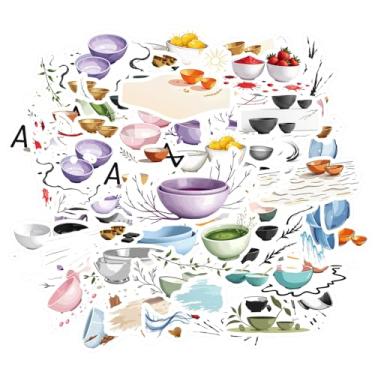 Imagem de 50 peças de copos, utensílios de mesa, adesivos faça-você-mesmo, adesivos artísticos de PVC para guitarra, bicicleta, skate, laptop, bagagem, mala de viagem, geladeira, telefone, bagagem, laptop