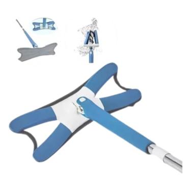 Imagem de Esfregão Giratório 360 Rodo Mop Com Pano De Microfibra Azul-aço