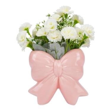 Imagem de NBEADS Vaso de cerâmica com laço, suporte de caneta de gravata borboleta para casa, escritório, prateleira, mesa, Natal, decoração de casa