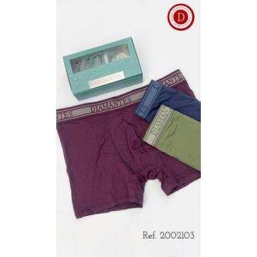 Imagem de Kit com 3 cuecas boxer adulto Diamantes Lingerie, G