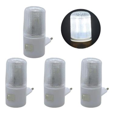 Imagem de Kit 4 Luminária De Tomada Abajur Led Mini Luz Noturna Bivolt