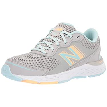 Imagem de New Balance Tênis de corrida infantil 680 V6 com cadarço, Nuvem de chuva/azul pálido frio/manga leve, 5 Big Kid