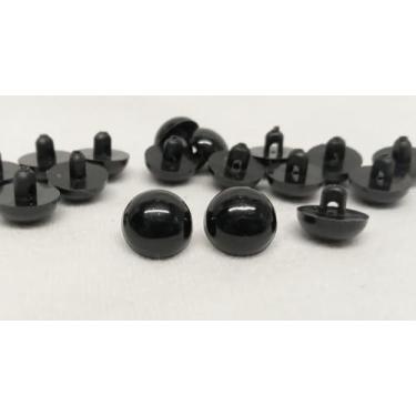 Imagem de Olhos costurados pretos Sassy Bears 12 mm (10 pares) para ursos, bonecas, fantoches, artesanato