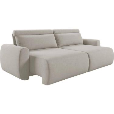 Imagem de Sofá Retrátil E Reclinável Peony 2,80m Linho Cor Bege Claro 2372