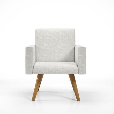 Imagem de Poltrona Decorativa Escritório Linho Bege