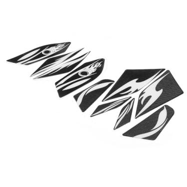 Imagem de aqxreight 10 Peças Adesivos de Carenagem de Motocicleta Decalques Laterais de Tanque de Combustível de Fibra de Carbono Adequados para 150 2018 2019 Proteção de Padrão Vermelho 2019 e Tanque para