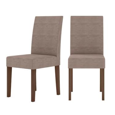 Imagem de Conjunto Sala De Jantar Retangular Mesa Kate 120cm E 04 Cadeiras Josi Amêndoa Com Off White