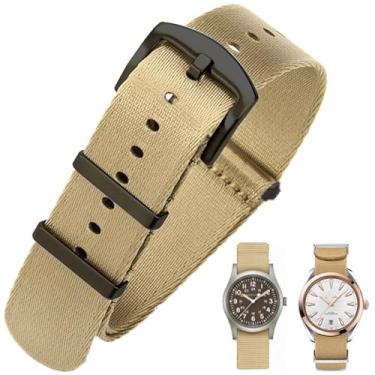 Imagem de Aoeiwv Pulseira de relógio de nylon balístico militar de 20 mm, 22 mm, com fivela pesada, macia, durável, impermeável, pulseira de reposição de nylon premium para homens e mulheres