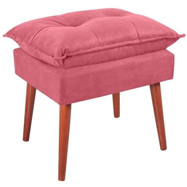 Imagem de Puff Puf Opall Pes Palito 55X40Cm Suede Rosa Escuro Mpassos Rosa Escuro