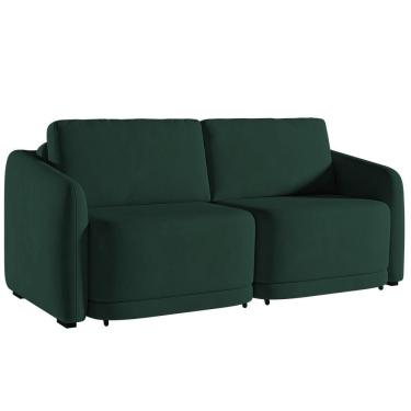 Imagem de Sofá Cama Casal Para Sala 196cm Polska K04 Veludo Verde - Mpozenato