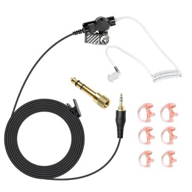 Imagem de Sistema de monitoramento IFB de 3,5 mm, fone de ouvido intra-auricular profissional para uso em palco na câmera, compatível com iPhone Android Telex Clear-Com Comrex Lecstonics (preto)