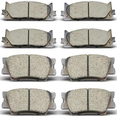 Imagem de DYZJKWJW D1212 D1222 Conjunto de pastilhas de freio de cerâmica dianteiras traseiras adequadas para Lexus ES300h 2013-2018, Lexus ES350h 2007-2018, Toyota Avalon 2008-2016, Toyota Camry 2007-2017 (8
