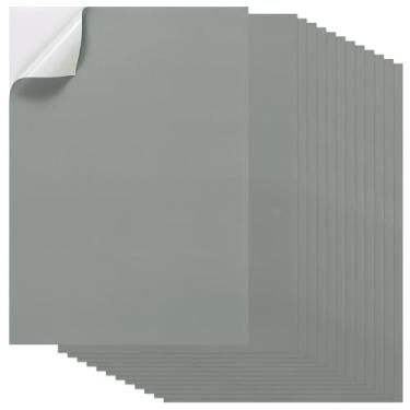 Imagem de PATIKIL 20 peças de papel adesivo de folha completa, etiquetas de envio A4, papel adesivo colorido fosco para impressão de impressora a laser a jato de tinta, cinza