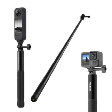 Imagem de TELESIN Bastão de selfie de 152 cm para GoPro, poste invisível de vlog estendido portátil para GoPro Hero 13 12 11 10 9 DJI Osmo Nano 360/Action 5 4 Insta360 X5 X4 monopé portátil para viagem