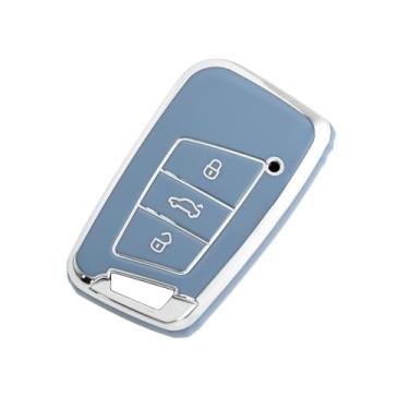 Imagem de Capa para Volkswagen Key Fob Capa macia TPU chaveiro protetor completo para 3 botões chaveiro Jetta Beetle Tiguan Passat Golf MK6 Polo.