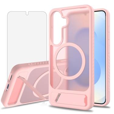 Imagem de Asuwish Capa de celular para Samsung Galaxy S24/S25 5G, com protetor de tela de vidro temperado, magnético, translúcido, suporte dobrável, à prova de choque, capa protetora S 24 24S 25 25S G5 SM-S931U