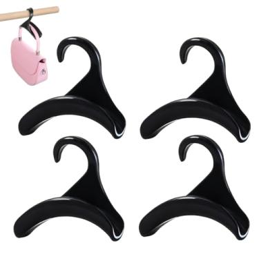 Imagem de 4 peças de gancho para bolsa, bolsa de acrílico, amarrar, cinto, organizador de armário para guardar bolsas de mão (preto)