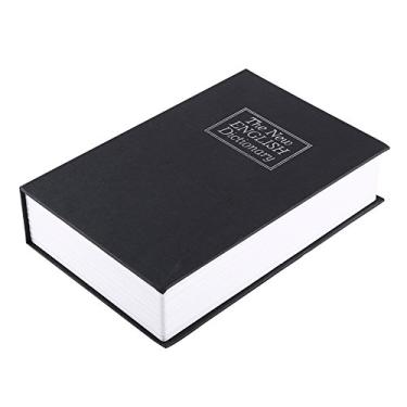 Imagem de Cofre de dicionário Caixa de armazenamento de livros de simulação em inglês criativo para coleção de joias de dinheiro com 2 chaves Dormitório de escritório doméstico preto (Chave preta média de