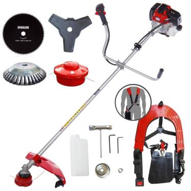 Imagem de Roçadeira Profissional Toyama RT43L À Gasolina 43cc 10000rpm 1,7HP 4 Opções de Corte Com Faca 3 Pontas, Faca 80 Dentes, Escova de Aço e Carretel Nylon