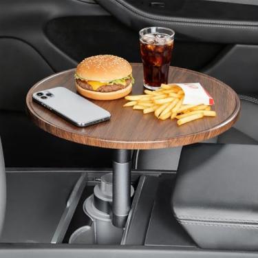 Imagem de Mesa de bandeja de carro para laptop e alimentação – mesa giratória de carro de bétula de 360°, bandeja de volante e mesa de suporte de copo, mesa de carro para laptop, compatível com sedans, SUV