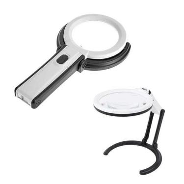 Imagem de Lupa 2 Em 1 Manual E Base De Mesa 5X Com 10 Leds - RPC