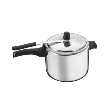 Imagem de Panela de Pressão 4,5 Litros Alumínio Polido, Sistema de 2 Válvulas de Segurança, Cabo Antitérmico, Para Fogão a Gás