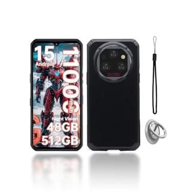 Imagem de KONXISA Capa para OUKITEL WP55 Pro 5G, capa de telefone com fivelas e cordões, capa protetora de material TPU premium, capa protetora resistente a arranhões e quedas, preta