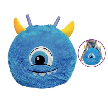 Imagem de Brinquedo Bola De Pelúcia Inflável Azul Com Bomba Fofa