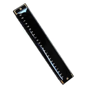 Imagem de Gaita profissional 1 peça de gaita profissional de 24 furos C chave C metal banhado a titânio material do corpo (cor: 1)