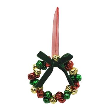 Imagem de Vaveren Guirlanda de Natal com Sino, Decoração Natalina, Ornamento para Criar uma Atmosfera Festiva com Laço, Guirlanda de Natal para Janela, Lareira ou Área, Style a