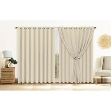 Imagem de Cortina Linho 5,00x2,60 C/ Forro Microfibra Sala/quarto - J&C ACESSÓRI