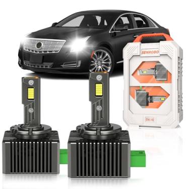 Imagem de SENROBO Apto apenas para lâmpadas de xenon Cadillac 2013-2017 XTS ATS 2016-2019 CTS D3S, projetor 13587843 substituição de luz HID 35W, 30000LM 600% mais brilhante D3SC1 luz bi-xenon, branco frio