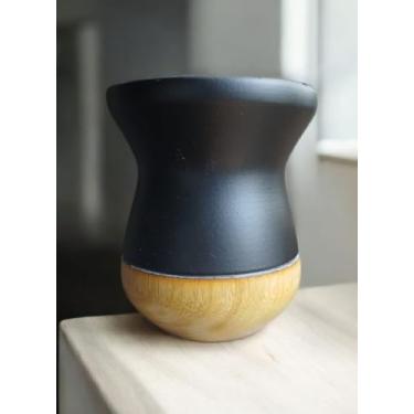 Imagem de Cuia de Madeira Imbuia Tratada para Chimarrão Premium Preta Fosca