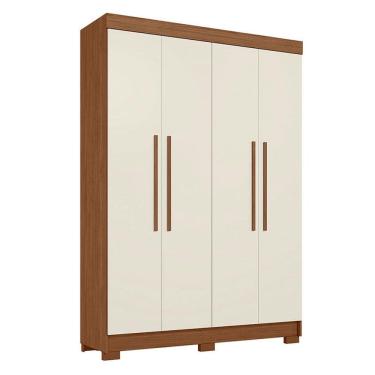 Imagem de Guarda Roupa Solteiro 4 Portas Sarandi Jatobá Areia - Santos Andirá