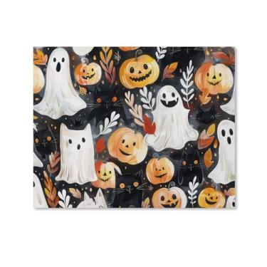 Imagem de HouLaiZhe Pôster de Halloween Gato Preto Abóbora Fantasma Impressão de Arte de Parede Decorações de Halloween Decoração de Parede Estética Gótica para Sala de Estar Quarto 08 x 10 polegadas (20 x 25