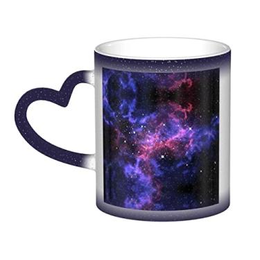 Imagem de Copo de café divertido Universe Galaxy Star, copo de cerâmica que muda de cor sensível ao calor 12 Oz, para café/chá/leite/cacau, para adolescente/aniversário/festival/presentes