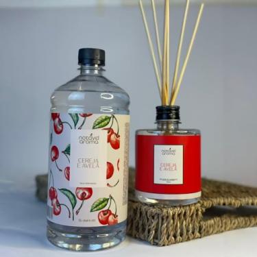 Imagem de Difusor de Varetas Água Perfumada Odorizante Aromatizador de Ambiente Tecidos e Lençois (Cereja e Avelã)