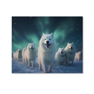 Imagem de HouLaiZhe Pôster animal lobo gordo aurora lona estética pôsteres decoração de quarto pintura de parede galeria sala decoração de parede para quarto sala de estar escritório 11 x 14 polegadas (28 x 35